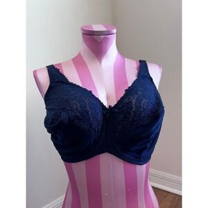 Women's Blue Lace Lingerie Bra Size 36DD